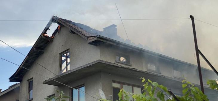 Пожар в къща в Овощник