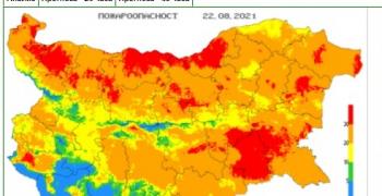 Екстремален индекс за пожароопасност е в сила за територии от 21 области в страната