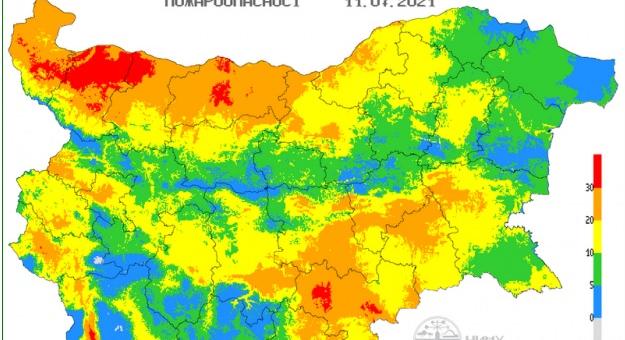 Предупреждават за опасност от пожари в 6 области 
