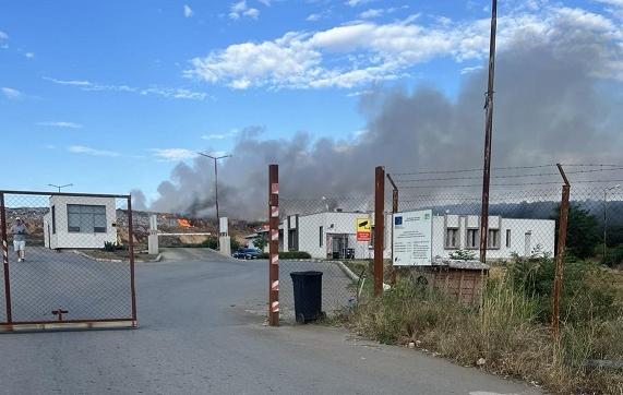 Пожар в Регионалното депо за отпадъци край село Ракитница
