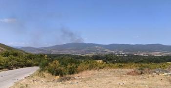 Пожар затвори Подбалканския път край Сливен